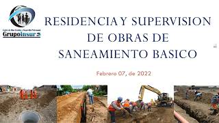 RESIDENCIA Y SUPERVISIÓN DE OBRAS DE SANEAMIENTO BÁSICO