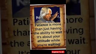 Patience 🧠💯✅ Apj Abdul Kalam Motivational Quotes #shorts