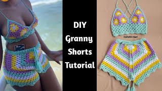 Easy Crochet Shorts Tutorial for Beginners / Crochet Granny Square Shorts Tutorial.