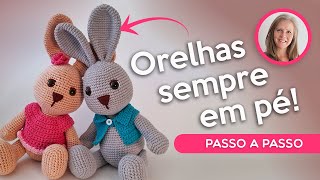 🐰Casal de coelhos - Como deixar a orelha sempre firme - Amigurumi passo a passo