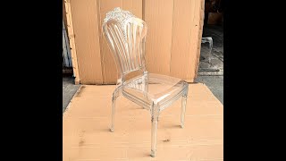 Which transparent chair is suitable for outdoor use? Clear crystal resin princess chairWedding event