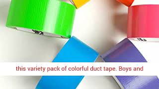 Craftzilla Colored Duct Tape - 6Color Variety Pack -10 Yards x 2 Inch Rolls. Rainbow Color Craft Set