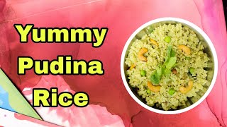 How to make pudina rice //pudina rice in telugu// Mint rice preparing //