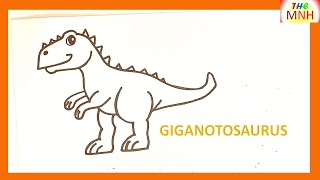 How to DRAW GIGANOTOSAURUS Dinosaur Easy Step by Step