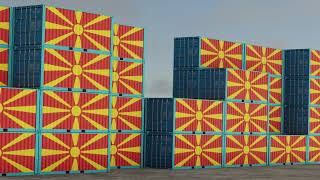 North Macedonia export import container video footage!