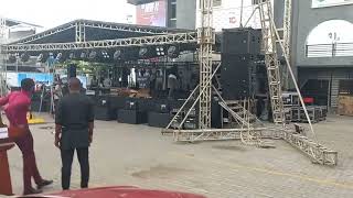 Ci Pearl Engineering Productions setting up for The Hive Concert. powered by Pwan Max Homes