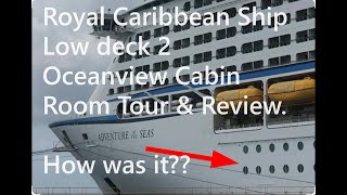 Royal Caribbean Adventure of the Seas Low deck 2 Oceanview Cabin 2338 Room Tour & Review.