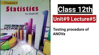 Testing procedure for one way ANOVA| Unit#9 Lecture#5 Class12th Urdu/ Hindi