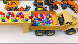 Marble Run ASMR Race ☆ HABA Slope & Dump Truck Excavator Ambulance Forklift Garbage Truck Tractors