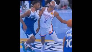 🤣 Shai Gilgeous Alexander Flop  Foul Call On Anthony Edwards Thunder Vs Timberwolves Highlights