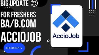 Acciojob Big update 😍🥹For Freshers|BA|BCOM #freshersjobs #acciojob #payafterplacement #jobguarantee