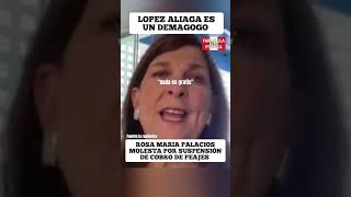 Risa María Palacios arremete contra Lopez Aliaga por suspension de cobro de peajes de Odebrecht