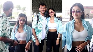 Yuzvendra chahal With Wife Dhanashree Verma Stunning Together At Airport After Divorce Rumors