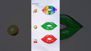 Emoji lips painting🌈🥝🍒 #art #satisfying #viralvideo #shorts #youtubeshorts #trending #drawing #short