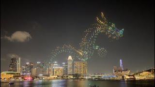 Legend of Dragon Gate Drone Show in Marina Bay Sands Singapore/一跃龙门耀丰年无人机灯光秀滨海湾新加坡