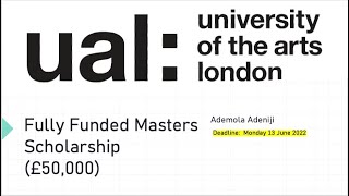 Fully Funded Masters Scholarships I University of Arts of London l UK