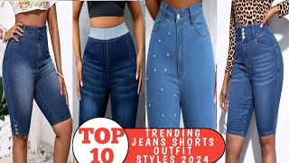 Top 10+ latest & trendy denim jeans short tummy control styles 2024//how to style denim jeans shorts