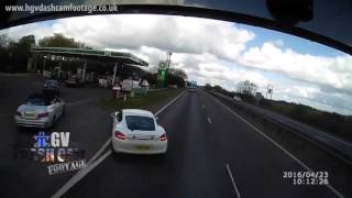 Idiot Porsche driver on the A14