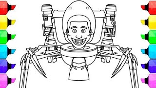 Skibidi Toilet -  Mutant Skibidi Toilet Spider/ Coloring Pages / How to Color