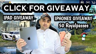 CLICK FOR IPHONES + IPAD MINI 5 + 50 ROYALPASS GIVEAWAY | PUBG MOBILE