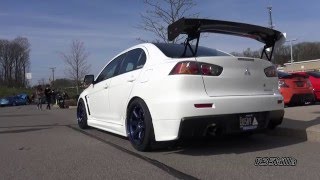 x4 Super Clean Mitsubishi EVO X's - Walkaround in Detail! - Pittsburgh Cars & Coffee