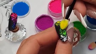 How to do nail | nail designs one stroke nail flower | rainbow color nail designs | press on nail