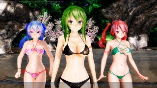 【MMD 4K】気まぐれメルシィ Tda式 Miku Rin GUMI Haku Teto Bikini version （カメラモーション作り直しました。）