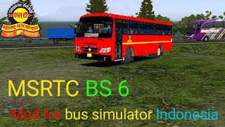 KSRTC Convertrd to MSRTC Bus mod Simulator Indonesia | msrtc bussid mod |#bussid #msrtc