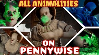 All Animalities Performed on Pennywise - Mortal Kombat 1