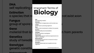 Important terms #shorts #biology #study #students