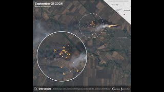 Satellite Imagery of Krasnodar Ammo Dump After Ukrainian Drone Strike:  Fires Over 4KM Away!