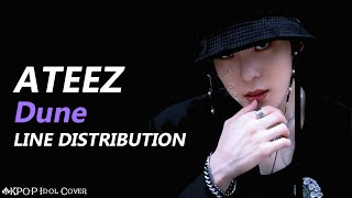 ATEEZ - Dune | Line Distribution (Color Coded)