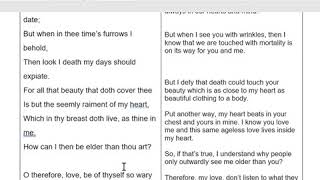 William Shakespeare's sonnet 22 reading & analysis