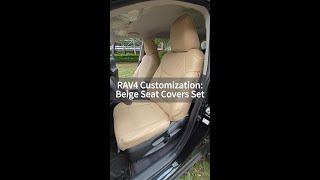 Toyota RAV4 Gets a Stylish Upgrade with Beige Leather Seat Covers!  #follow #usa #freesoo #america