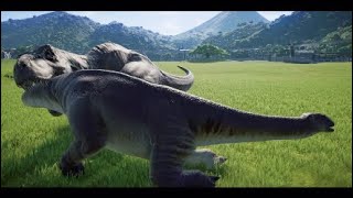 All Carnivore Kills On Nigersaurus In Slow Motion(JWE-Herbivore Pack DLC)