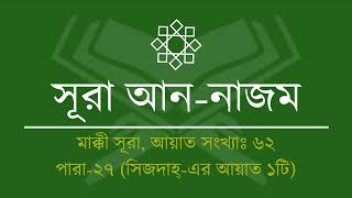 053.Surah An-Najm (Tilawat & Anubad) | সূরা আন-নাজম (তিলাওয়াত ও অনুবাদ) | Al Quran