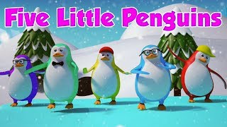 пять маленьких пингвинов | детские стишки | Five Little Penguins