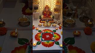 Sankashti Chaturthi Puja #sankashtichathurthi #puja #sajavat #mandir #home #modak #rangoli #bappa