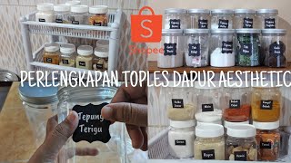 PERLENGKAPAN DAPUR SHOPEE || TOPLES BUMBU AESTHETIC MURAH SHOPEE || PASANG STIKER TOPLES BUMBU