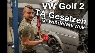 VW Golf2 TA DEEP Gewindefahrwerk Unboxing & Vergleich mit Standard TA Fahrwerk [G2-07]