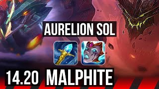 AURELION SOL vs MALPHITE (TOP) | Rank 2 Aurelion Sol | EUNE Challenger | 14.20