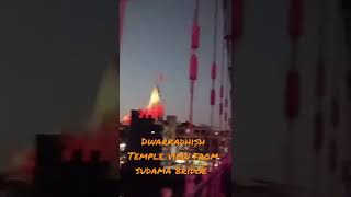 Dwarkadhish Temple best view from sudama Setu Bridge 🔥 #shorts #dwarkavlog