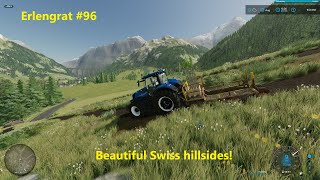 Steep slope woodchipping and Tree Planting! | ERLENGRAT #96 | Alpine Dairy Farm | FS2022