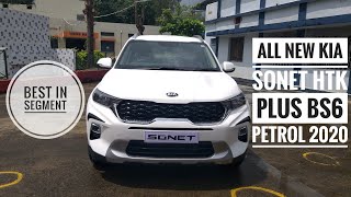 All New Kia Sonet HTK Plus Bs6 Petrol 2020 Walkaround review||Sporty Look||White Colour||Beast Car||