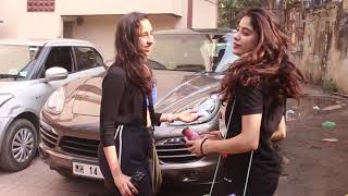 JHANVI KAPOOR WITH TRAINER NAMRATA PUROHIT SPOTTED PILATES GYM AT KHAR