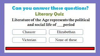 Literary Quiz l Victorian Age l Listen to Literature l vyasa