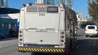 San Francisco MUNI 2016 New Flyer Xcelsior XDE60 6582 on route 8 Bayshore