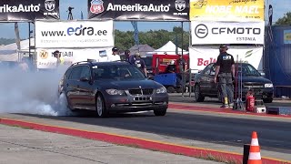 Audi A4 B5 Quattro 2.7Bit vs BMW 335d E91 Touring 1/4 mile drag race