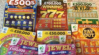 SCRATCHCARDS WINNING 777..FULL OF £500..MONEY SPINNER..JEWEL MULTIPLAYER..pay out 🔥🔥🔥🤞🤞