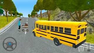 Yellow School Bus Drive In Highway Gas Station Service Simulator #26 - Android Gameplay